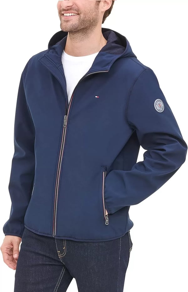 imageTommy Hilfiger Mens Hooded Performance Soft Shell JacketMidnight