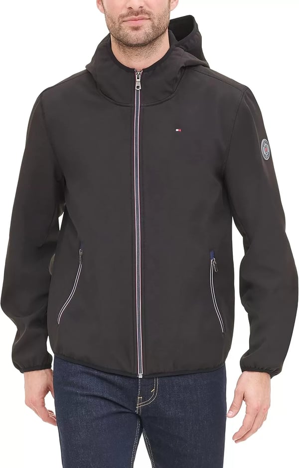 imageTommy Hilfiger Mens Hooded Performance Soft Shell JacketBlack