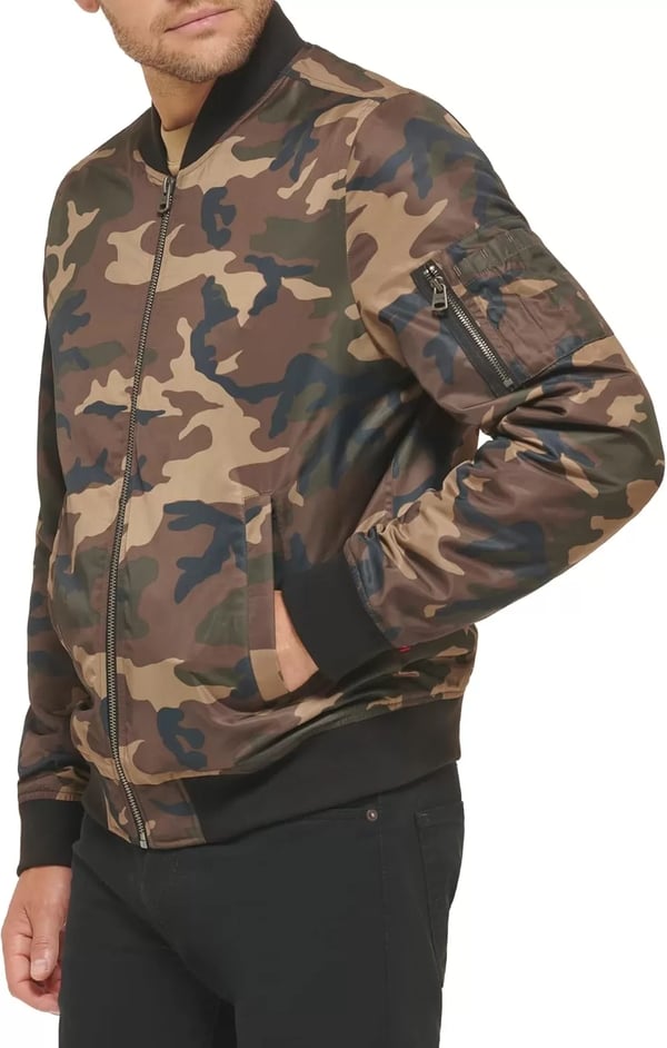 imageLevis Mens Flight Satin Unfilled MA1 Bomber JacketCamo Classic Unfilled