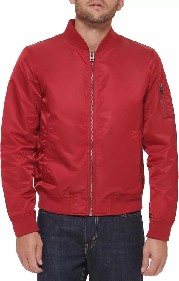 imageLevis Mens Flight Satin Unfilled MA1 Bomber JacketRed Classic Unfilled