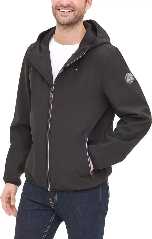 imageTommy Hilfiger Mens Hooded Performance Soft Shell JacketBlack