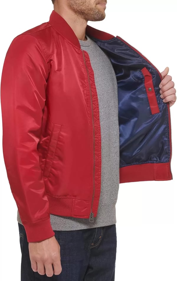 imageLevis Mens Flight Satin Unfilled MA1 Bomber JacketRed Classic Unfilled