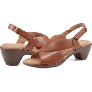 imageEasy Spirit Womens CHANTAL Comfort Insole Faux Leather HeelsMedium Brown Leather