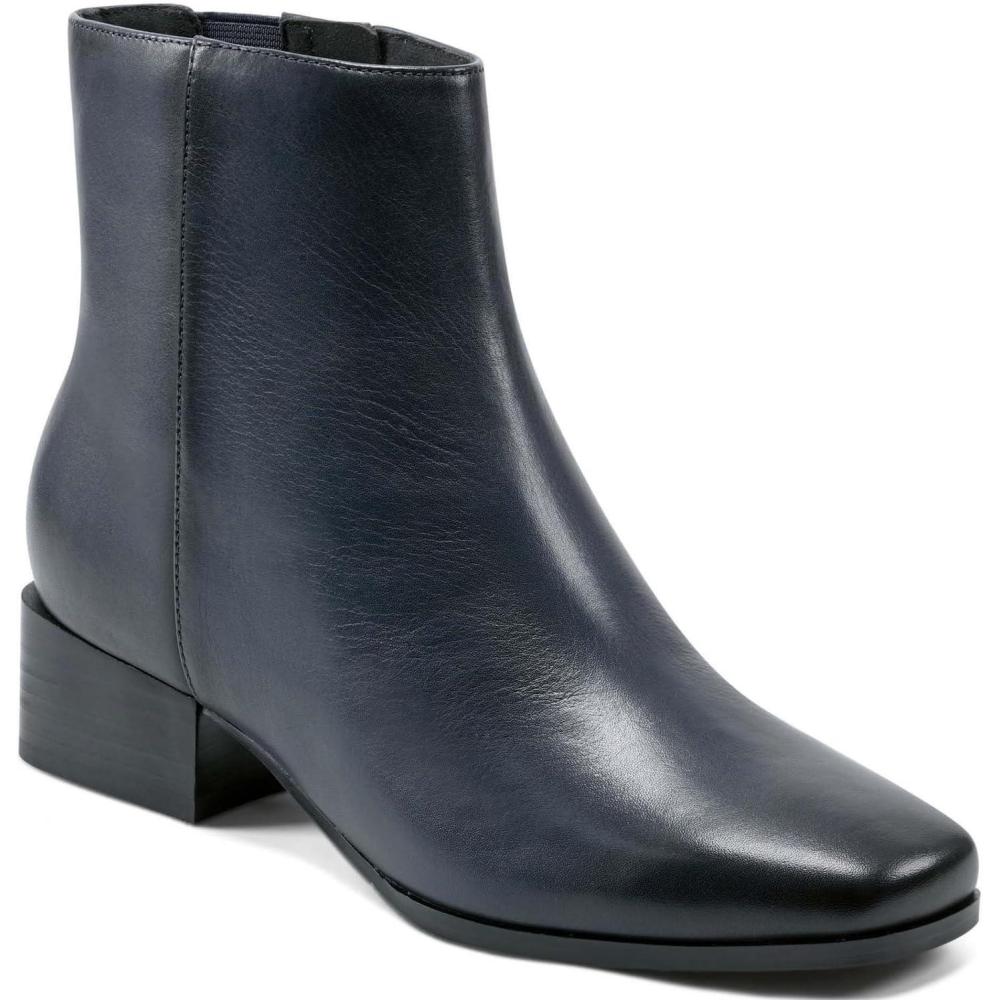 imageEasy Spirit Womens Sidney Zipper Leather BootiesNavy