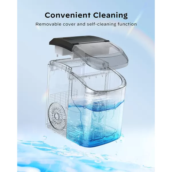 imageNugget Countertop Ice Maker  Silonn Chewable Pellet Ice Machine with SelfCleaning Function 33lbs24H Sonic Ice Makers for Home Kitchen Office BlackBlack