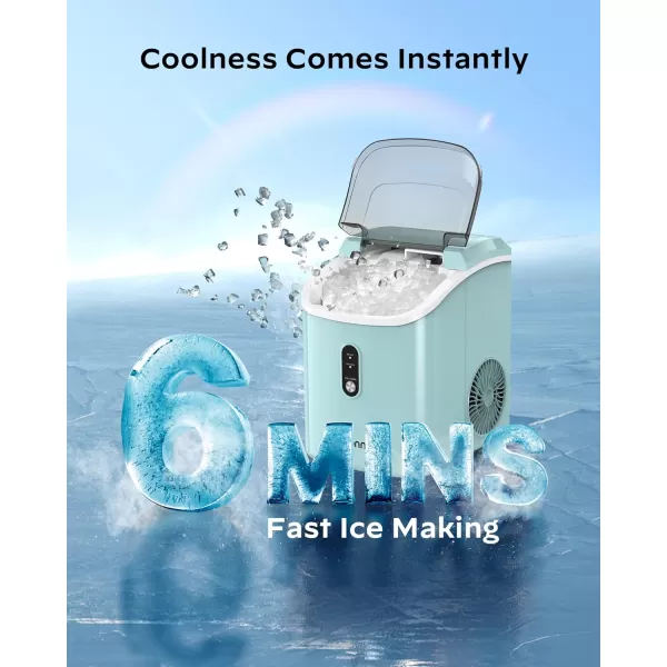 imageNugget Countertop Ice Maker  Silonn Chewable Pellet Ice Machine with SelfCleaning Function 33lbs24H Sonic Ice Makers for Home Kitchen Office BlackGreen