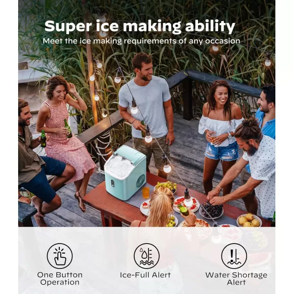 imageNugget Countertop Ice Maker Silonn Chewable Pellet Ice Machine with SelfCleaning Function 33lbs24H Portable Ice Makers for Home Kitchen Office GreenGreen
