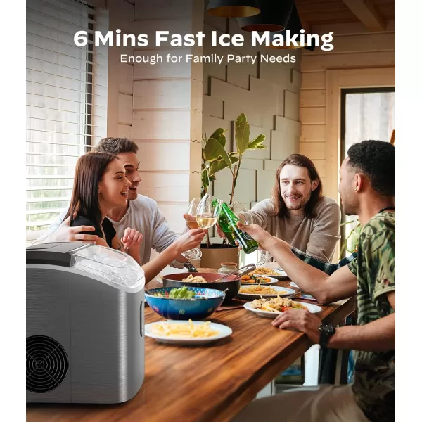 imageNugget Countertop Ice Maker Silonn Chewable Pellet Ice Machine with SelfCleaning Function 33lbs24H Portable Ice Makers for Home Kitchen Office GreenStainless Steel