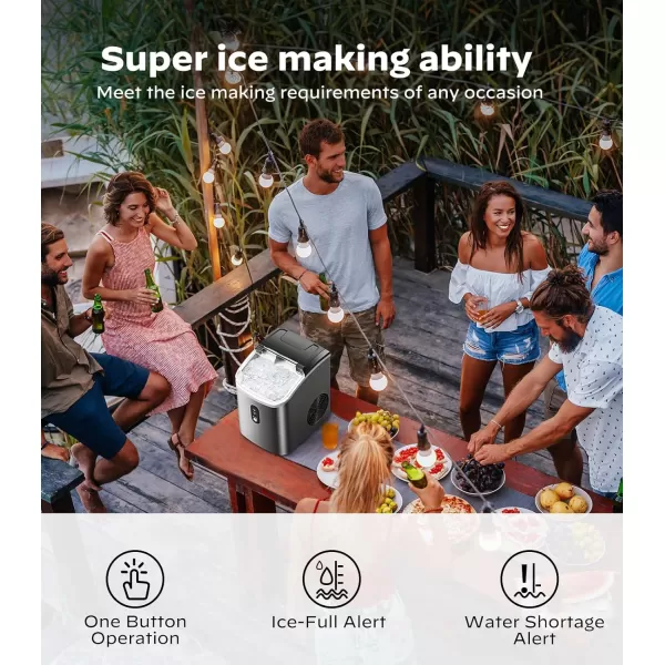 imageNugget Countertop Ice Maker Silonn Chewable Pellet Ice Machine with SelfCleaning Function 33lbs24H Portable Ice Makers for Home Kitchen Office GreenStainless Steel
