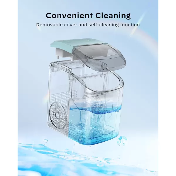 imageNugget Countertop Ice Maker Silonn Chewable Pellet Ice Machine with SelfCleaning Function 33lbs24H Portable Ice Makers for Home Kitchen Office Stainless SteelGreen