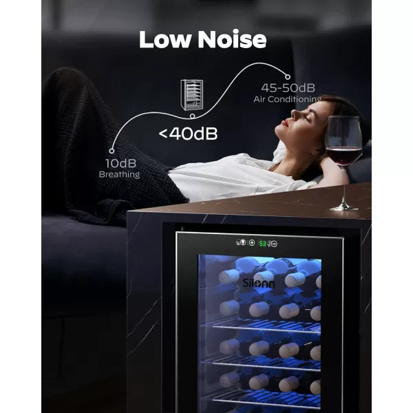 imageSilonn 36 Bottle Wine CoolerCabinet Beverage RefrigeratorSmall Mini Wine Cellar for RedWhiteChampagne or Sparkling Wine40f61f Digital Temperature Control Wine Fridge Glass Door27cuft