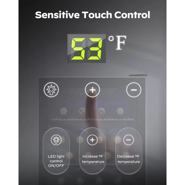 imageSilonn 36 Bottle Wine CoolerCabinet Beverage RefrigeratorSmall Mini Wine Cellar for RedWhiteChampagne or Sparkling Wine40f61f Digital Temperature Control Wine Fridge Glass Door318cuft