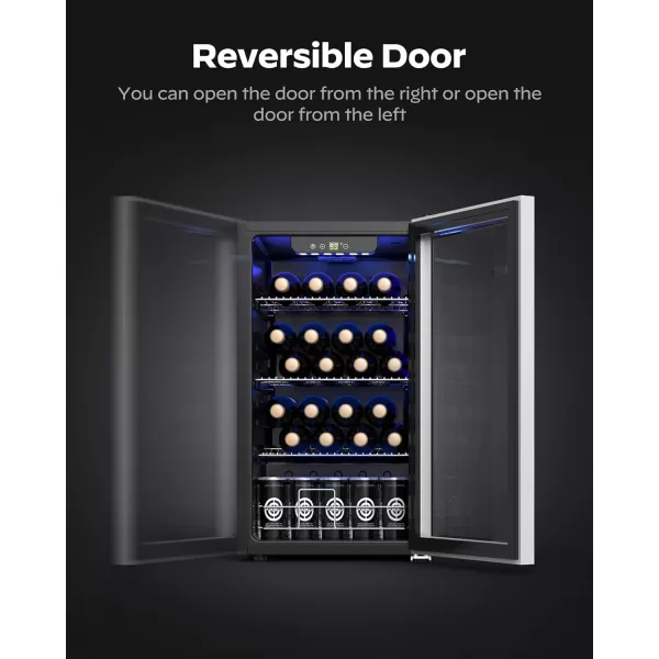imageSilonn 36 Bottle Wine CoolerCabinet Beverage RefrigeratorSmall Mini Wine Cellar for RedWhiteChampagne or Sparkling Wine40f61f Digital Temperature Control Wine Fridge Glass Door318cuft