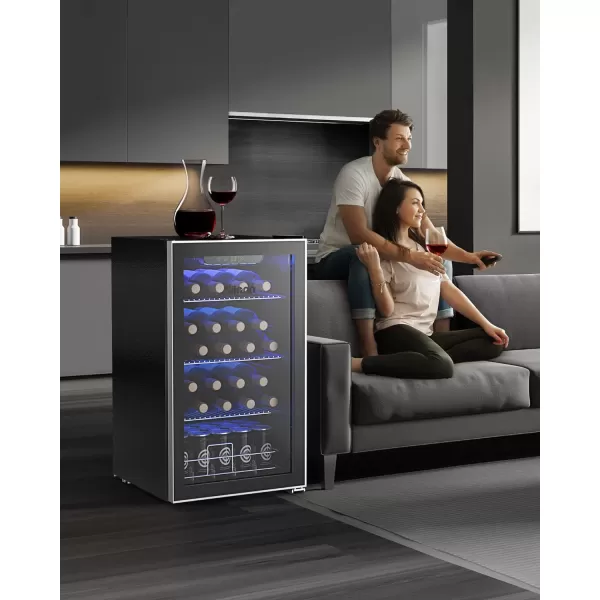 imageSilonn 36 Bottle Wine CoolerCabinet Beverage RefrigeratorSmall Mini Wine Cellar for RedWhiteChampagne or Sparkling Wine40f61f Digital Temperature Control Wine Fridge Glass Door318cuft