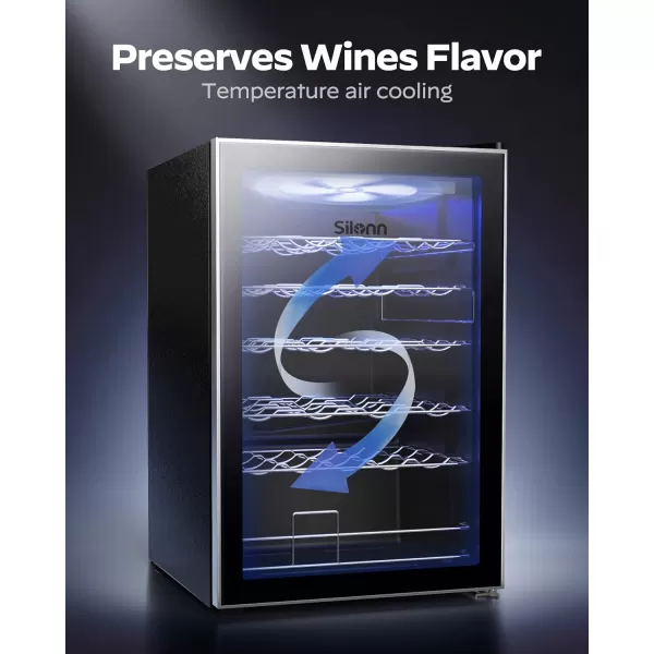 imageSilonn 36 Bottle Wine CoolerCabinet Beverage RefrigeratorSmall Mini Wine Cellar for RedWhiteChampagne or Sparkling Wine40f61f Digital Temperature Control Wine Fridge Glass Door452cuft