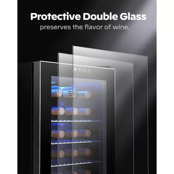 imageSilonn 36 Bottle Wine CoolerCabinet Beverage RefrigeratorSmall Mini Wine Cellar for RedWhiteChampagne or Sparkling Wine40f61f Digital Temperature Control Wine Fridge Glass Door27cuft