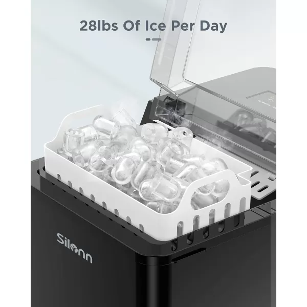 imageSilonn Commercial Ice Maker Machine 90lbs24H with 30lbs Bin Full Heavy Duty Stainless Steel Construction SelfCleaning Clear Cube for Home Bar Include Connection Hose Scoop10 x 15 x 12 inches