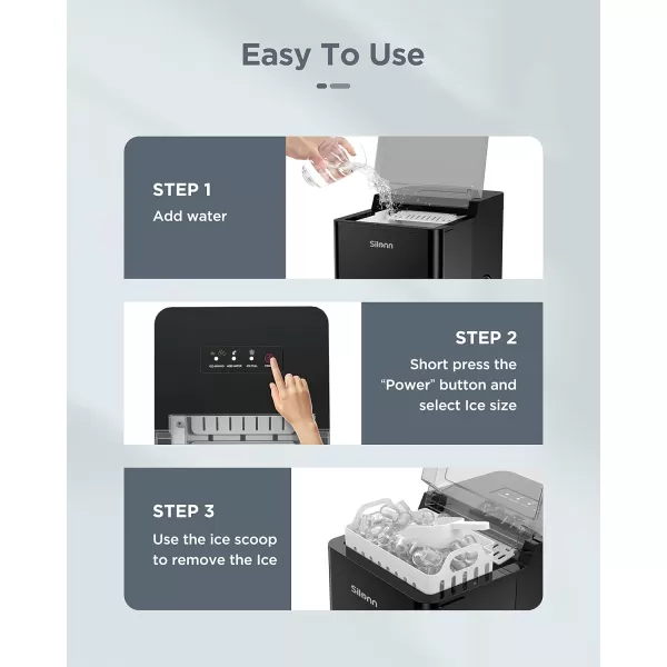 imageSilonn Commercial Ice Maker Machine 90lbs24H with 30lbs Bin Full Heavy Duty Stainless Steel Construction SelfCleaning Clear Cube for Home Bar Include Connection Hose Scoop10 x 15 x 12 inches