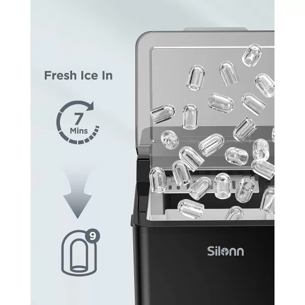 imageSilonn Commercial Ice Maker Machine 90lbs24H with 30lbs Bin Full Heavy Duty Stainless Steel Construction SelfCleaning Clear Cube for Home Bar Include Connection Hose Scoop10 x 15 x 12 inches