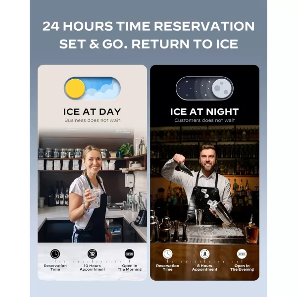 imageSilonn Commercial Ice Maker Machine 90lbs24H with 30lbs Bin Full Heavy Duty Stainless Steel Construction SelfCleaning Clear Cube for Home Bar Include Connection Hose Scoop90 LBS24H