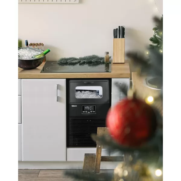 imageSilonn Commercial Ice Maker Machine 90lbs24H with 30lbs Bin Full Heavy Duty Stainless Steel Construction SelfCleaning Clear Cube for Home Bar Include Connection Hose Scoop90 LBS24H