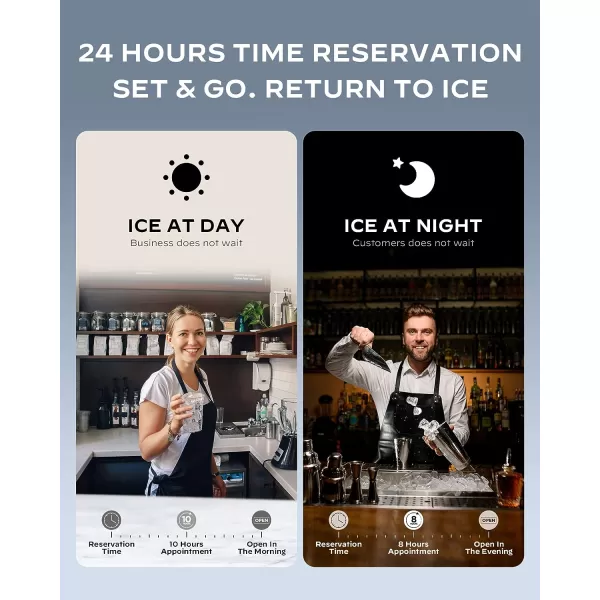 imageSilonn Commercial Ice Maker Machine Creates 100lbs in 24H 33lbs Ice Storage Capacity Stainless Steel Freestanding Ice Maker with Auto SelfCleaning for Home Office Bar Parties SLIM11100lb