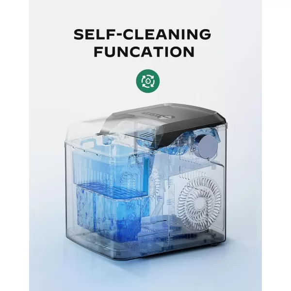 imageSilonn Countertop Ice Maker 9 Cubes Ready in 6 Mins 26lbs in 24Hrs Portable Ice Machine with SelfCleaning 2 Sizes of Bullet Ice for HomeKitchenPartyRV Stainless SteelBlack