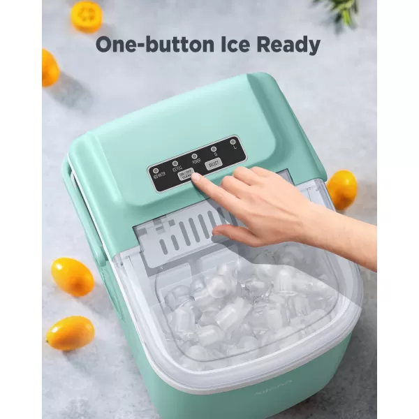 imageSilonn Countertop Ice Maker 9 Cubes Ready in 6 Mins 26lbs in 24Hrs SelfCleaning Ice Machine with Ice Scoop and Basket 2 Sizes of Bullet Ice for Home Kitchen Office Bar Party BlackGreen