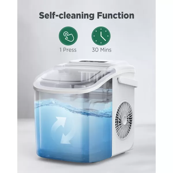 imageSilonn Countertop Ice Maker 9 Cubes Ready in 6 Mins 26lbs in 24Hrs SelfCleaning Ice Machine with Ice Scoop and Basket 2 Sizes of Bullet Ice for Home Kitchen Office Bar Party BlackWhite