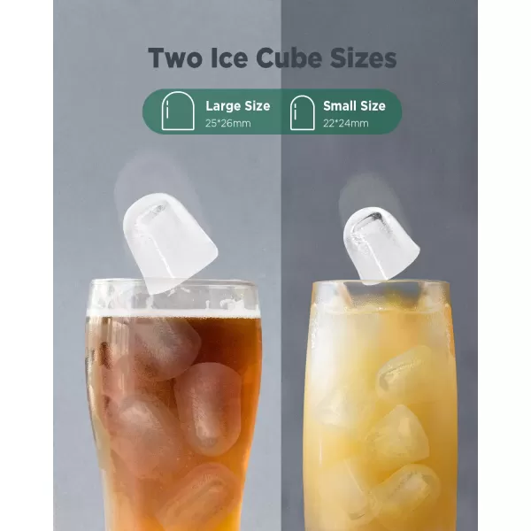 imageSilonn Countertop Ice Maker 9 Cubes Ready in 6 Mins 26lbs in 24Hrs SelfCleaning Ice Machine with Ice Scoop and Basket 2 Sizes of Bullet Ice for Home Kitchen Office Bar Party BlackGreen