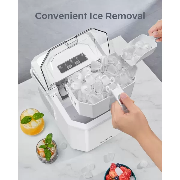 imageSilonn Ice Maker Countertop Portable Ice Machine with Carry Handle SelfCleaning Ice Makers with Basket and Scoop 9 Cubes in 6 Mins 26 lbs per Day Ideal for Home Kitchen Camping RVDark White