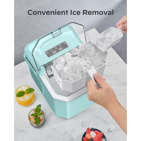 imageSilonn Ice Maker Countertop Portable Ice Machine with Carry Handle SelfCleaning Ice Makers with Basket and Scoop 9 Cubes in 6 Mins 26 lbs per Day Ideal for Home Kitchen Camping RVGreen