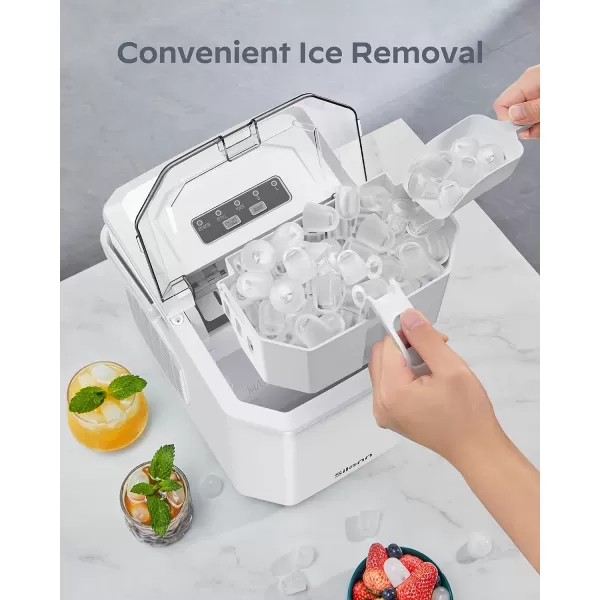 imageSilonn Ice Maker Countertop Portable Ice Machine with Carry Handle SelfCleaning Ice Makers with Basket and Scoop 9 Cubes in 6 Mins 26 lbs per Day Ideal for Home Kitchen Camping RVWhite Ice Maker