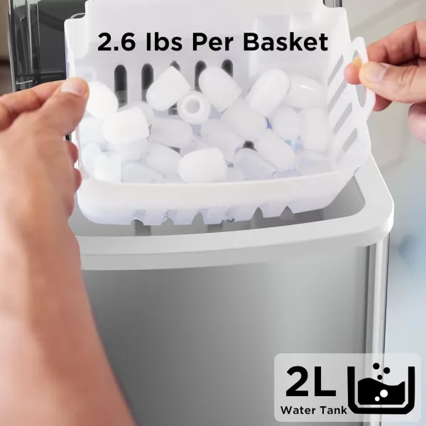 imageSilonn Ice Makers Countertop 9 Cubes Ready in 6 Mins 26lbs in 24Hrs SelfCleaning Ice Machine with Ice Scoop and Basket 2 Sizes of Bullet Ice for Home Kitchen Office Bar Party BlackStainless Steel01
