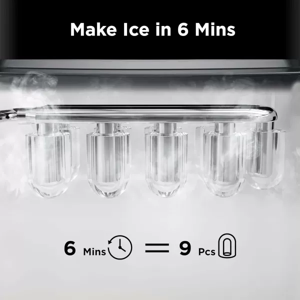 imageSilonn Ice Makers Countertop 9 Cubes Ready in 6 Mins 26lbs in 24Hrs SelfCleaning Ice Machine with Ice Scoop and Basket 2 Sizes of Bullet Ice for Home Kitchen Office Bar Party BlackBlack01