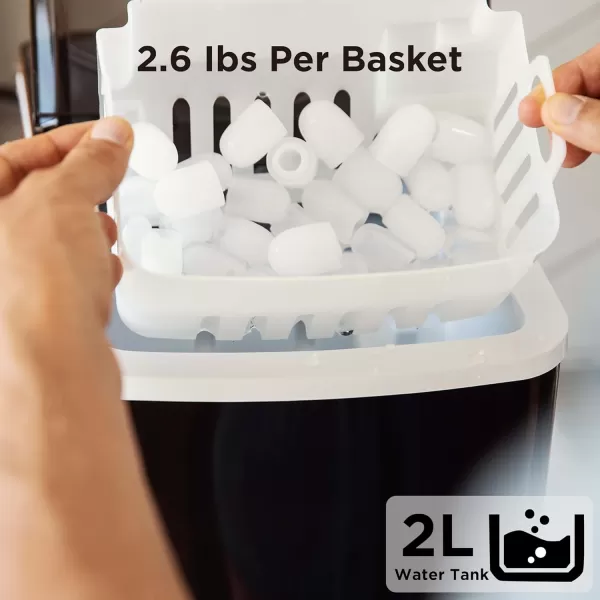 imageSilonn Ice Makers Countertop 9 Cubes Ready in 6 Mins 26lbs in 24Hrs SelfCleaning Ice Machine with Ice Scoop and Basket 2 Sizes of Bullet Ice for Home Kitchen Office Bar Party BlackBlack01