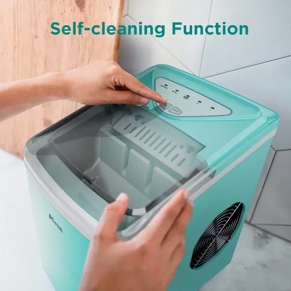 imageSilonn Ice Makers Countertop 9 Cubes Ready in 6 Mins 26lbs in 24Hrs SelfCleaning Ice Machine with Ice Scoop and Basket 2 Sizes of Bullet Ice for Home Kitchen Office Bar Party BlackGreen