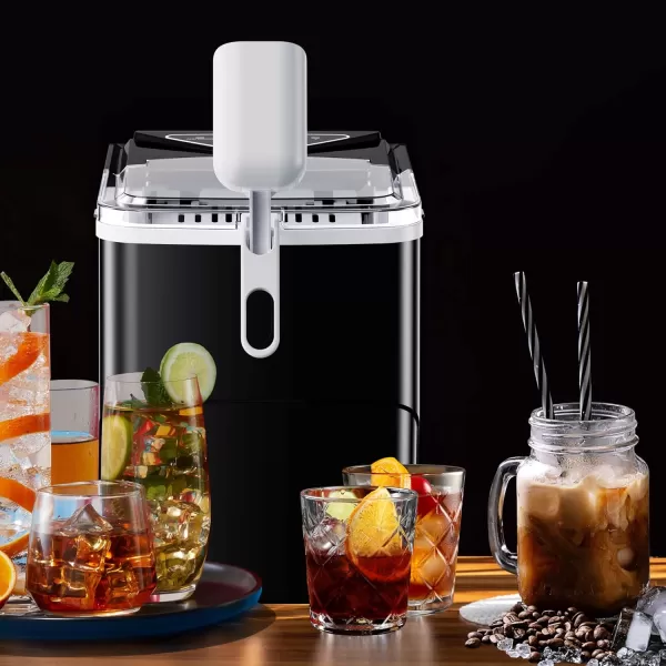imageSilonn Ice Makers Countertop 9 Cubes Ready in 6 Mins 26lbs in 24Hrs SelfCleaning Ice Machine with Ice Scoop and Basket 2 Sizes of Bullet Ice for Home Kitchen Office Bar Party BlackBlack01