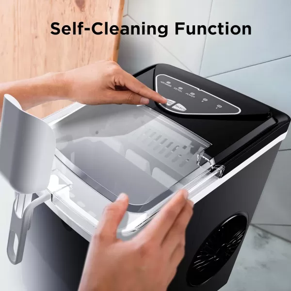 imageSilonn Ice Makers Countertop 9 Cubes Ready in 6 Mins 26lbs in 24Hrs SelfCleaning Ice Machine with Ice Scoop and Basket 2 Sizes of Bullet Ice for Home Kitchen Office Bar Party BlackBlack01