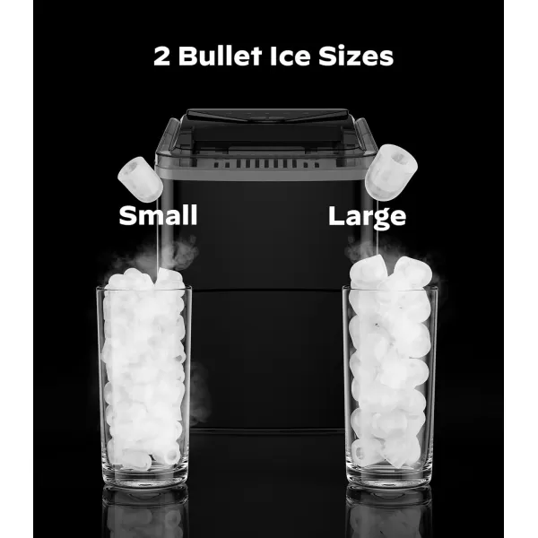 imageSilonn Ice Makers Countertop 9 Cubes Ready in 6 Mins 26lbs in 24Hrs SelfCleaning Ice Machine with Ice Scoop and Basket 2 Sizes of Bullet Ice for Home Kitchen Office Bar Party BlackBlackSmart