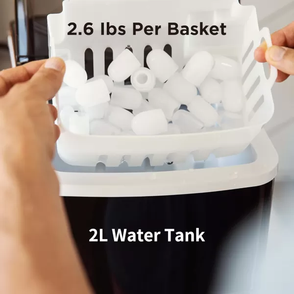 imageSilonn Ice Makers Countertop 9 Cubes Ready in 6 Mins 26lbs in 24Hrs SelfCleaning Ice Machine with Ice Scoop and Basket 2 Sizes of Bullet Ice for Home Kitchen Office Bar Party BlackBlack