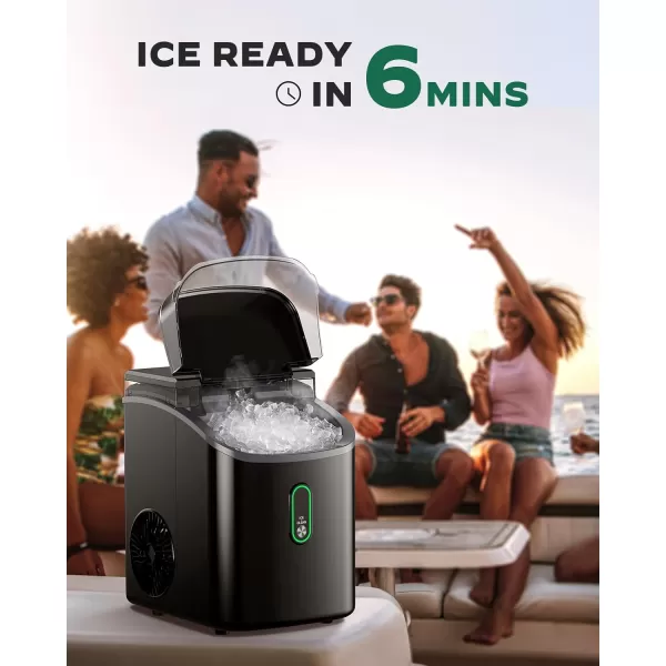 imageSilonn Nugget Ice Maker Countertop Pebble Ice Maker with Soft Chewable Ice OneClick Operation Ice Machine with SelfCleaning 33lbs24H for HomeKitchenOfficeBlack