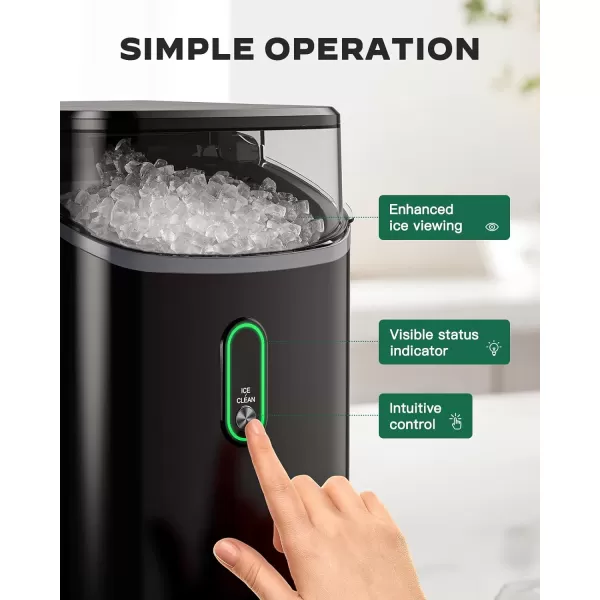 imageSilonn Nugget Ice Maker Countertop Pebble Ice Maker with Soft Chewable Ice OneClick Operation Ice Machine with SelfCleaning 33lbs24H for HomeKitchenOfficeBlack