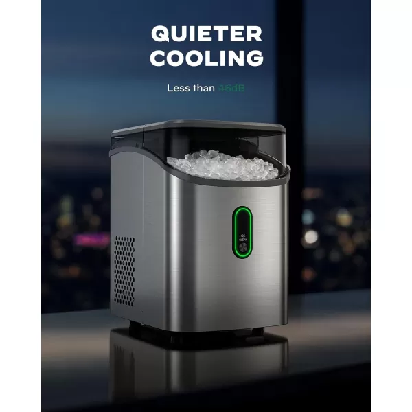 imageSilonn Nugget Ice Maker Countertop Pebble Ice Maker with Soft Chewable Ice OneClick Operation Ice Machine with SelfCleaning 33lbs24H for HomeKitchenOfficeStainless steel