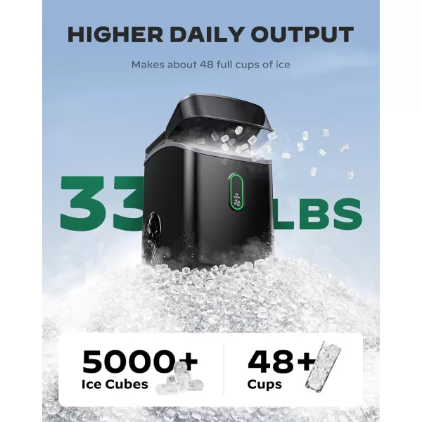 imageSilonn Nugget Ice Maker Countertop Pebble Ice Maker with Soft Chewable Ice OneClick Operation Ice Machine with SelfCleaning 33lbs24H for HomeKitchenOfficeBlack