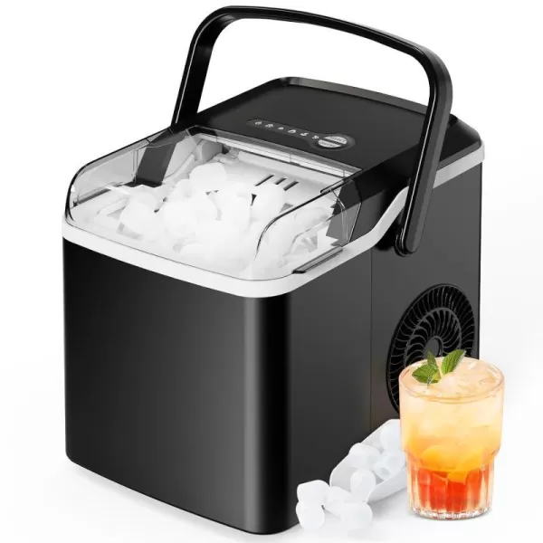 imageSilonn Countertop Ice Maker  9 Cubes Ready in 6 Mins 26lbs in 24Hrs Portable Ice Machine with SelfCleaning 2 Sizes of Bullet Ice for HomeKitchenPartyRV BlackBlack