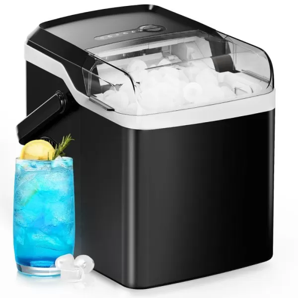 imageSilonn Countertop Ice Maker 9 Cubes Ready in 6 Mins 26lbs in 24Hrs Portable Ice Machine with SelfCleaning 2 Sizes of Bullet Ice for HomeKitchenPartyRV Stainless SteelBlack