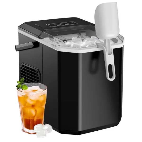 imageSilonn Ice Maker Countertop Portable Ice Machine with Carry Handle SelfCleaning Ice Makers with Basket and Scoop 9 Cubes in 6 Mins 26 lbs per Day Ideal for Home Kitchen Camping RVBlack