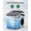 imageSilonn Countertop Ice Maker 9 Cubes Ready in 6 Mins 26lbs in 24Hrs SelfCleaning Ice Machine with Ice Scoop and Basket 2 Sizes of Bullet Ice for Home Kitchen Office Bar Party GreenSilverIM09