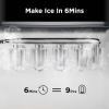 imageSilonn Ice Maker Countertop Portable Ice Machine with Carry Handle SelfCleaning Ice Makers with Basket and Scoop 9 Cubes in 6 Mins 26 lbs per Day Ideal for Home Kitchen Camping RVUpgrated Black